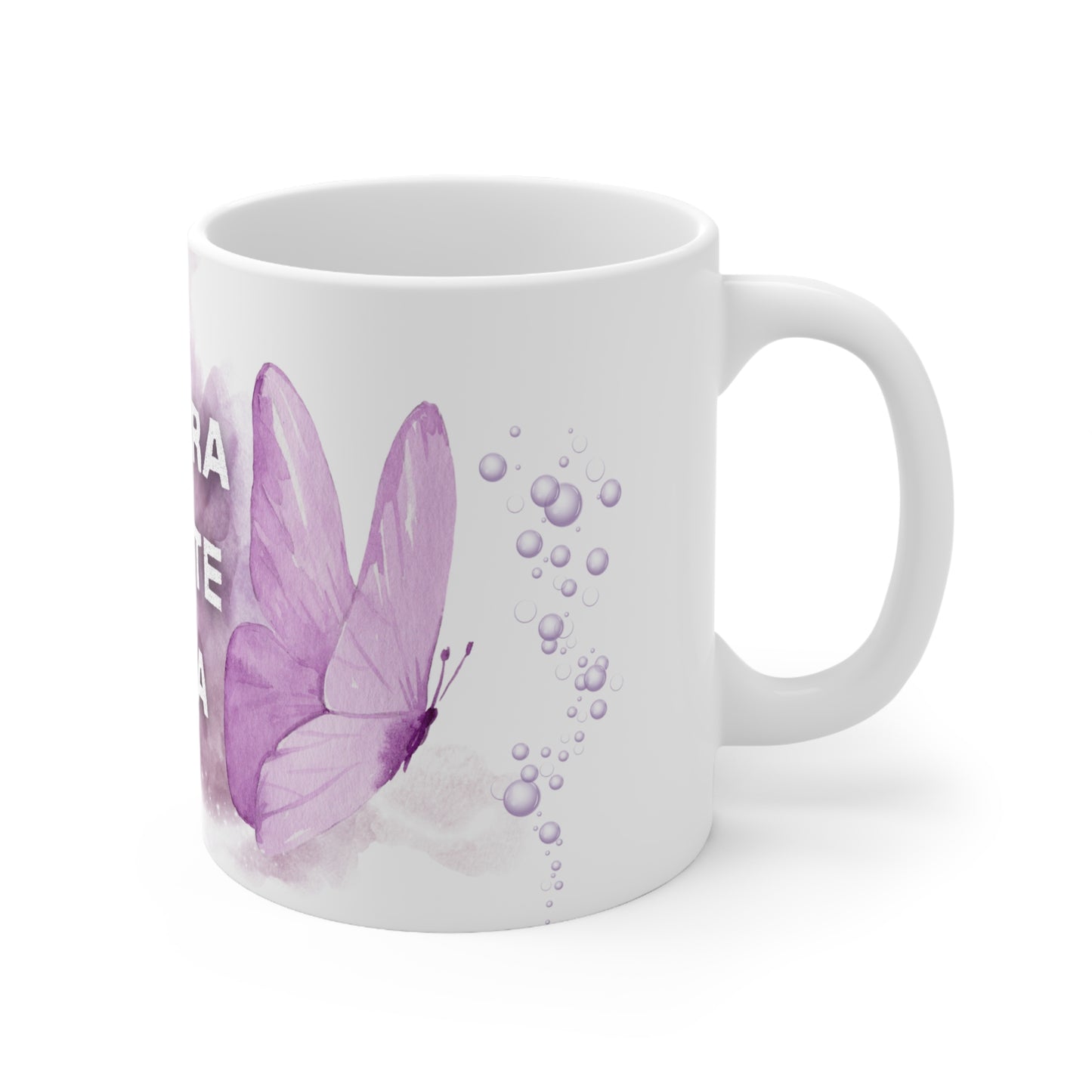 Taza "Respira·Siente·Crea" - Mariposa Morada - Taza Inspiradora - Regalo Motivación - Mindfulness, 11oz, 15oz