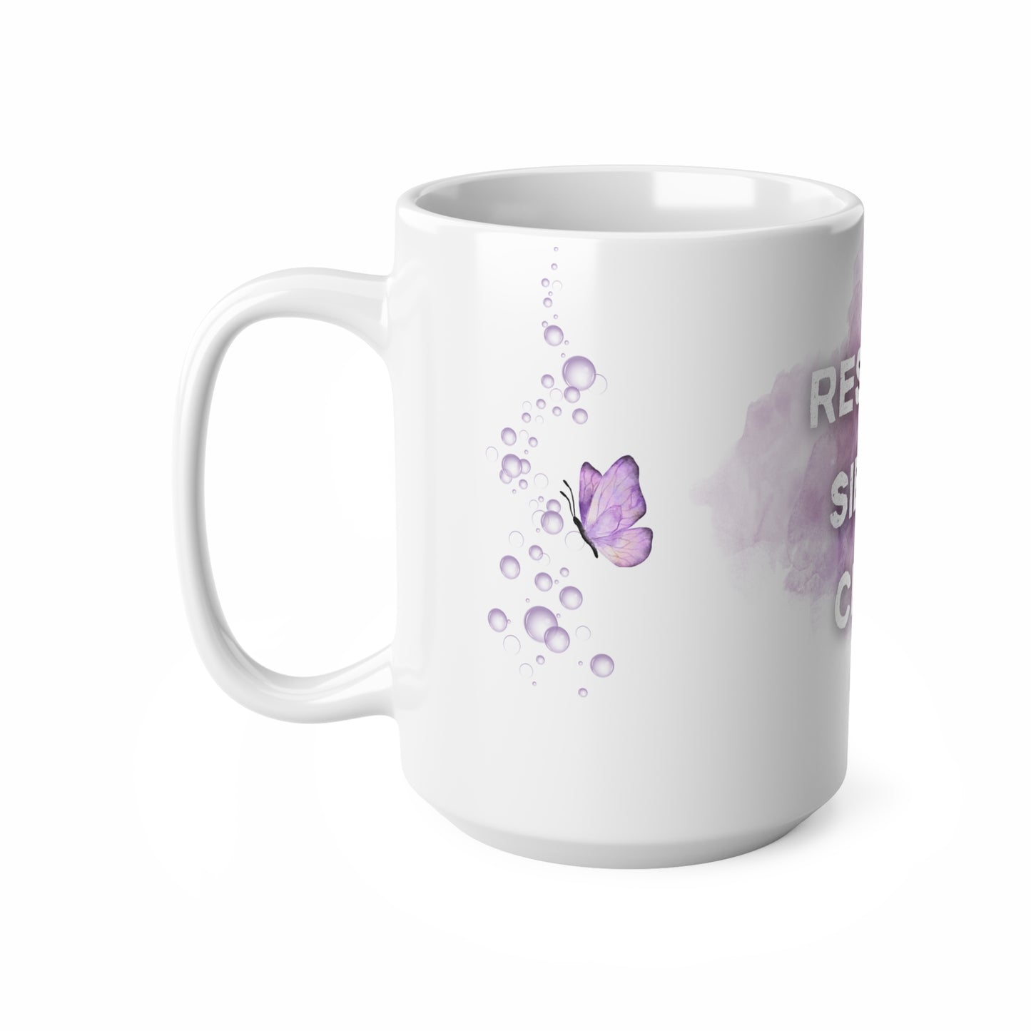 Taza "Respira·Siente·Crea" - Mariposa Morada - Taza Inspiradora - Regalo Motivación - Mindfulness, 11oz, 15oz