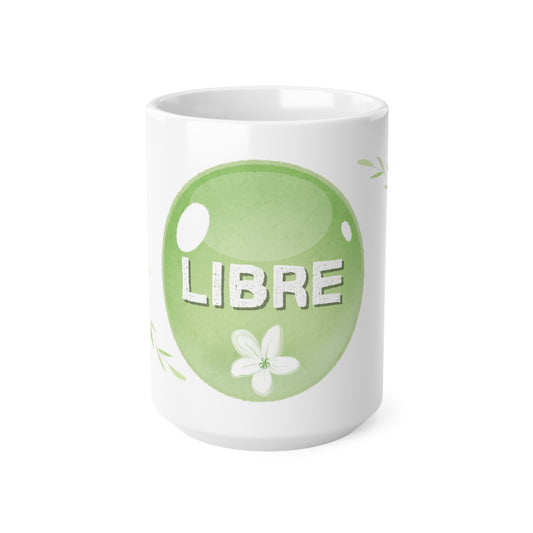 Tasse céramique "Libre" - Bulle verte - Tasse inspiratrice - Mindfulness, 11oz, 15oz
