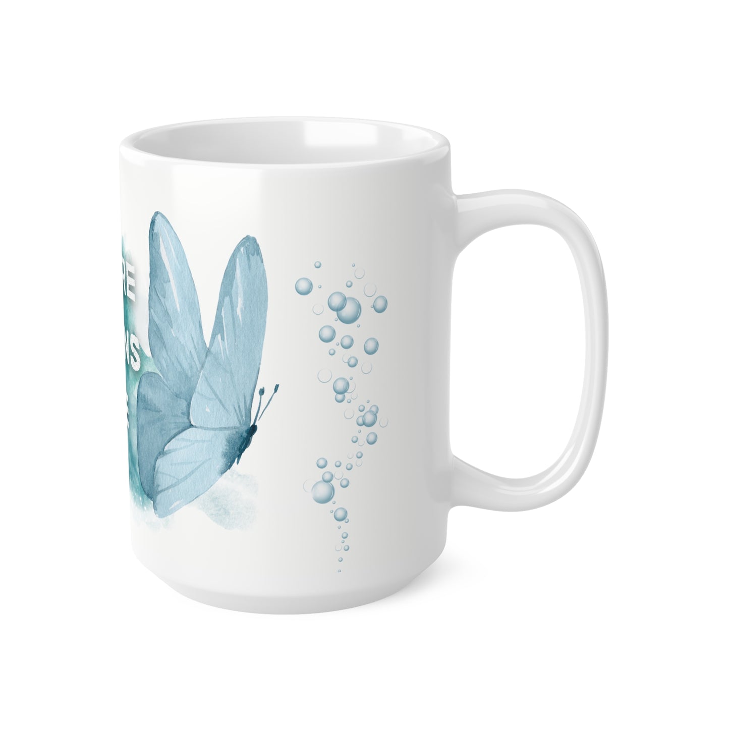 Tasse "Respire·Ressens·Crée" - Papillon Turquoise- Cadeau Bien-être - Tasse inspirante -  Mindfulness, 11oz, 15oz