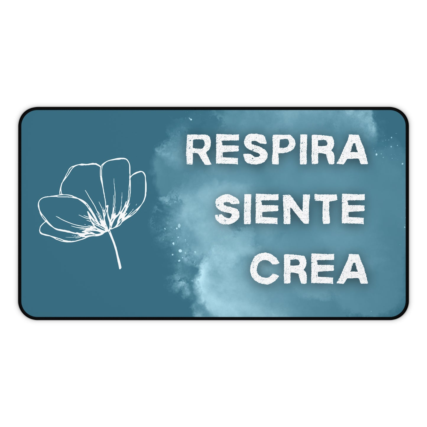 Tapete de Escritorio Inspirador - "Respira · Siente · Crea" / Alfombrilla Grande para Oficina y Creatividad