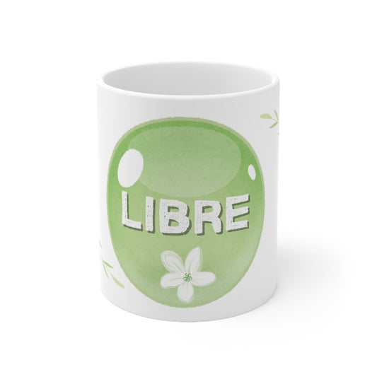 Tasse céramique "Libre" - Bulle verte - Tasse inspiratrice - Mindfulness, 11oz, 15oz