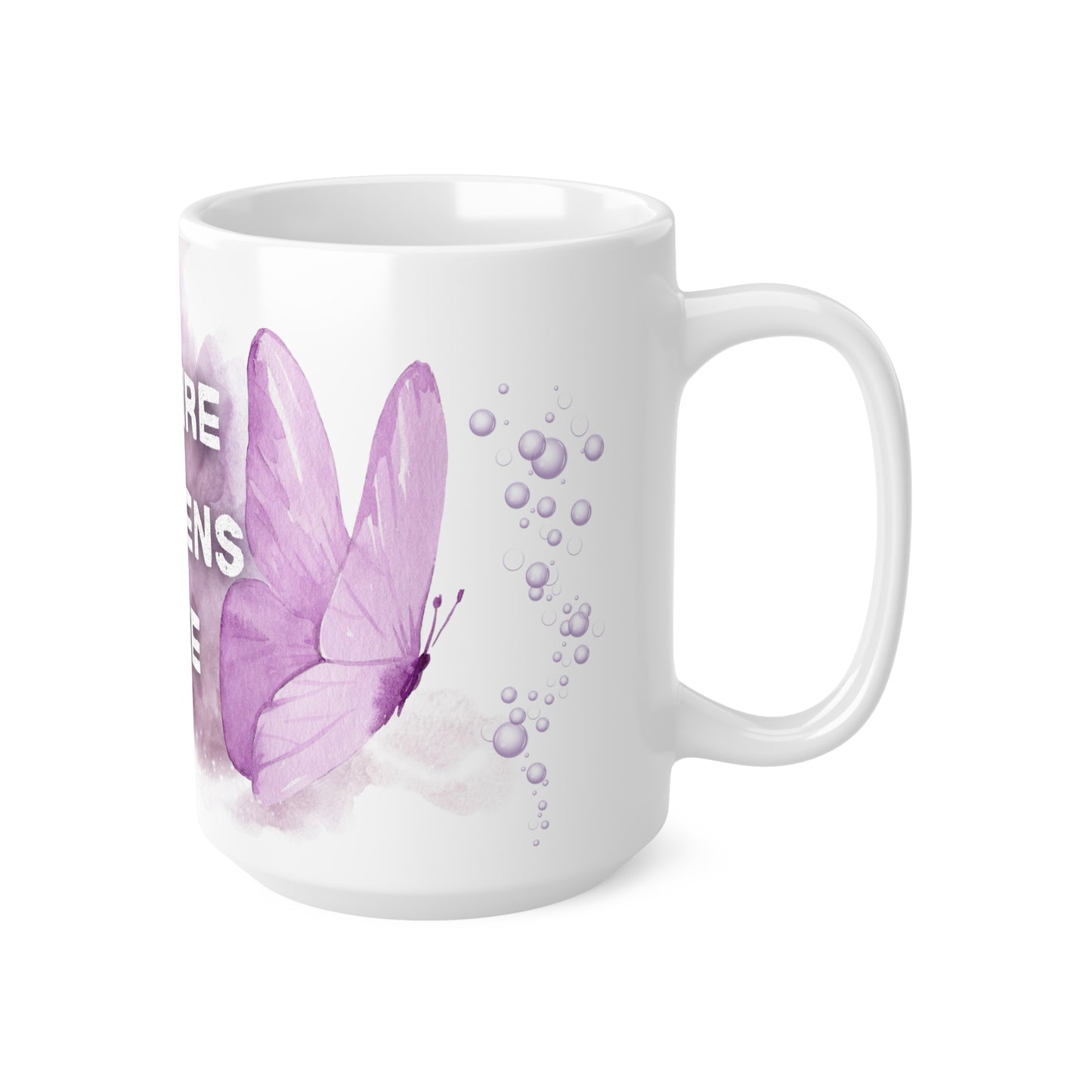 Tasse "Respire·Ressens·Crée" - Papillon Violet/Lavance - Cadeau Bien-être · Tasse inspirante · Mindfulness 11oz, 15oz