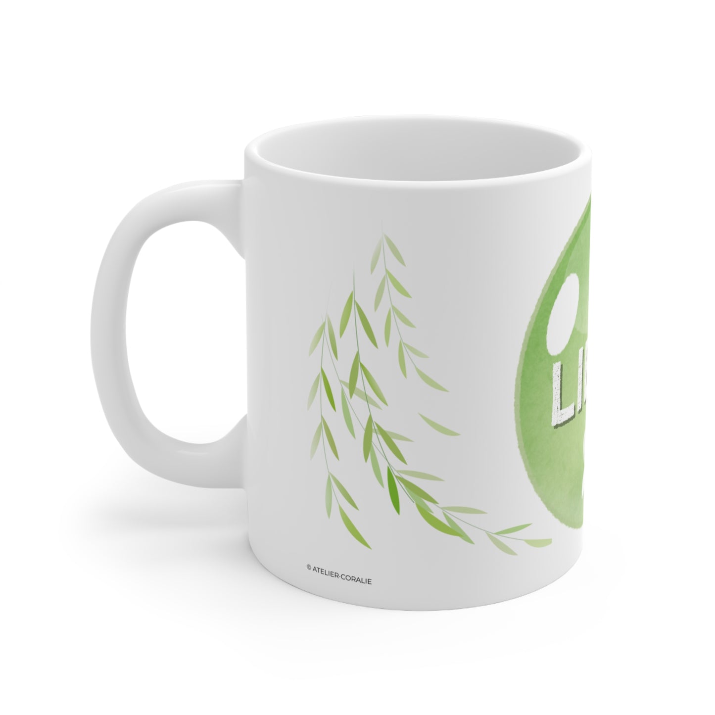 Tasse céramique "Libre" - Bulle verte - Tasse inspiratrice - Mindfulness, 11oz, 15oz