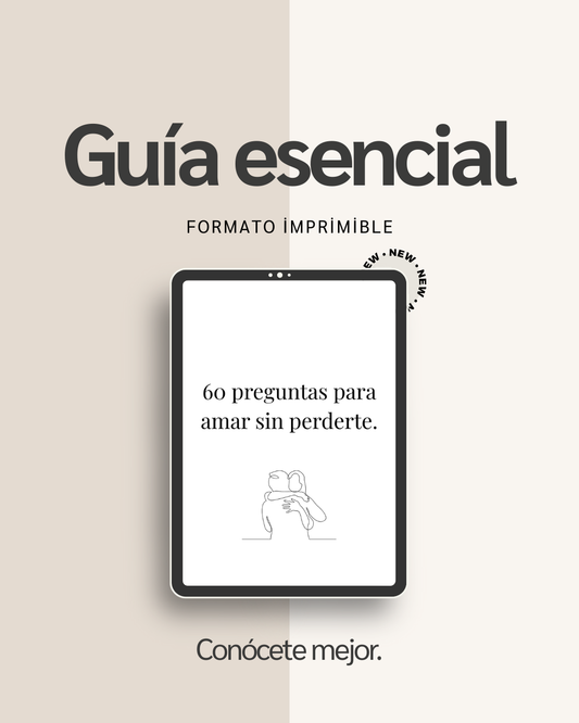 Guía imprimible 60 preguntas para amar sin perderte · Amor propio & relaciones · Diario · Desarrollo personal PDF